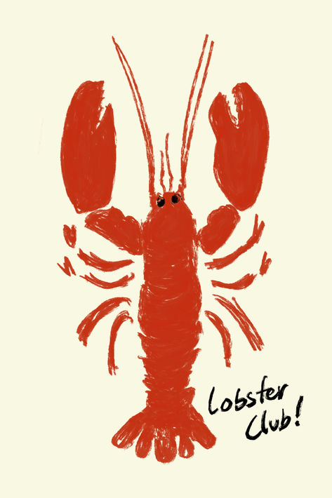 A4 Poster Printable, Lobster Wall Art, Funny Posters For Room, Kitchen Posters Decor, Kitchen Posters Printable, Lobster Poster, Lobster Painting, Lobster Illustration, Lobster Party