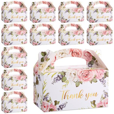 PRICES MAY VARY. Elegant Design: the flower thank you treat boxes are designed in floral background patterns, and printed with gold 'Thank You' words, adopted pink, green and gold as the main colors, romantic and sweet, elegant and vintage, ideal for versatile applications Sufficient Quantity: you will get 50 pieces of floral party boxes in total, sufficient quantities to meet your various party decorating and replacement needs, and measure about 6.3 x 3.5 x 3.5 inches (LxWxH), suitable size is Spring Tea Party, Spring Tea, Tea Party Wedding, Gift Wrap Box, Tea Party Bridal Shower, Gable Boxes, Floral Party, Party Favor Boxes, Party In A Box