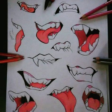 Mouth // Teeth // Tongue Drawing Mouths, Anime Mouths, Art Goals, Mouth Drawing, Lips Drawing, Drawing Expressions, Anime Drawings Tutorials, Drawing Lessons, Drawing Base