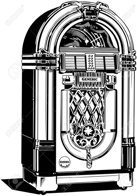 Jukebox 1 , #affiliate, #Jukebox Retro Clipart, Firefly Art, Music Journal, Retro Artwork, Juke Box, Drawing Prompt, Drawing Projects, Music Themed, Black And White Pictures