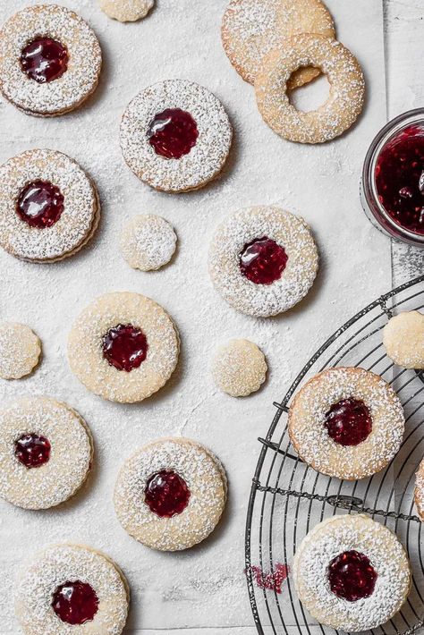 Jam Filled Cookies | Baker Street Society Hazelnut Linzer Cookies, Sugar Cookie Dough Recipe, Linzer Cookies Recipe, Buttery Sugar Cookies, Linzer Cookies, Easter Cookie, Raspberry Almond, Cookie Dough Recipes, Filled Cookies