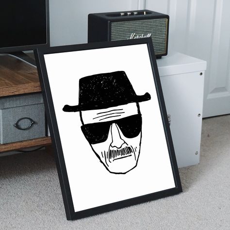 Breaking Bad Walter White, Drawing Series, Series Poster, Designer Prints, Walter White, Vector Drawing, Art Prints For Sale, Breaking Bad, Digital Wall Art