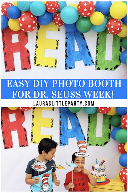 Preschool Read Across America Activities, Dr Suess Read Across America Week, Dr Seuss Family Literacy Night, Literacy Night Photo Booth, Dr Seuss Photo Booth Backdrop, Dr Seuss Literacy Night, Dr Seuss Read Across America Ideas, Read Across America Ideas For Preschool, Read Across America Preschool