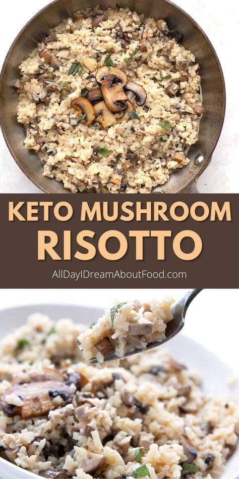 This cauliflower risotto recipe is the perfect low carb side dish. Full of classic mushroom risotto flavor with a mere fraction of the carbs. And it takes only 25 minutes to make! Cauliflower Risotto Recipes, Keto Mushrooms, Low Carb Side Dish, Low Carb Side, Cauliflower Mushroom, Cauliflower Risotto, Baking Powder Uses, Boiled Egg Diet Plan, Risotto Recipe