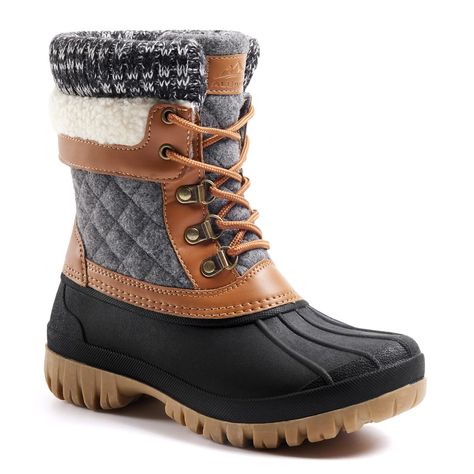 PRICES MAY VARY. Snow boot featuring a woven collar with dual adjustable buckle straps; Adjustable lace-up closure for a secure fit. Foldable snow boots for two unique looks, pairing effortlessly with everyday outfits; The waterproof snow boots feature extra warming insulation, a soft insole, and higher cold weather on -26˚C (that's -15˚F ); Take on bad weather with seam-sealed, waterproof construction, waterproof material, PU combination, and microfleece lining; The textured EVA outsole is slip Winter Hiking Outfit Women, Snow Boots Outfit, Snow Boots Waterproof, Hiking Outfit Women, Warm Winter Boots, Hiking Outfit Winter, Waterproof Snow Boots, Boots Waterproof, Snow Boot