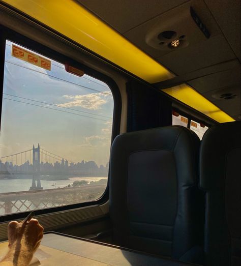 Nyc Commute Aesthetic, Amtrak Train Travel Aesthetic, Amtrak Train Aesthetic, Amtrak Aesthetic, Train Travel Aesthetic, Nyc Summer Aesthetic, Feels Like Gracie Abrams, Summer Aesthetic Sunset, Amtrak Train Travel