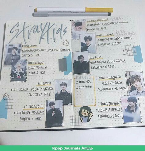 Skz Notebook Ideas, Kpop Notebook Ideas, Skz Journal Ideas, Stray Kids Journal Ideas, Stray Kids Journal, Kpop Bullet Journal, Kpop Journal Ideas, Kpop Notebook, Floral Bullet Journal