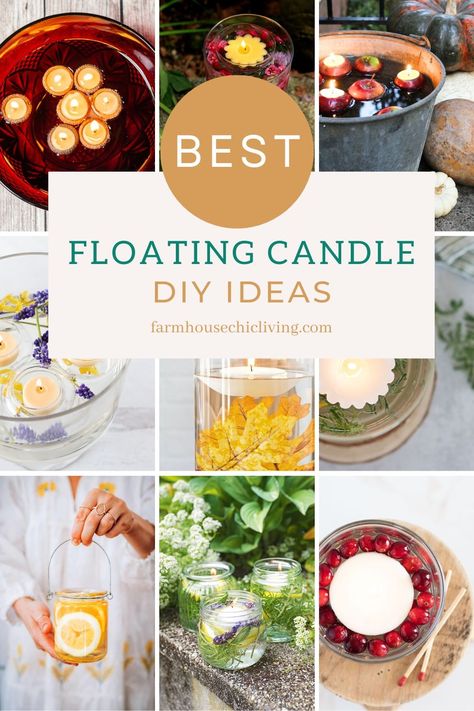 Create a cozy atmosphere with the best floating candle DIY ideas! Find out how to make this inviting decor idea that fills your home with a warm embrace. Floating Candle Bowl Centerpieces, Fall Floating Candle Centerpieces, Floating Candle Ideas, Floating Votive Candles, Diy Candles At Home, Floating Candle Decorations, Votive Centerpieces, Floating Candle Vase, Diy Floating Candles