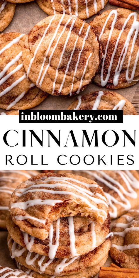 The Best Cinnamon Roll Cookies, Cookie Recipes Cinnamon Roll, Baking With Cinnamon, Pumpkin Cinnamon Roll Cookies, Frosted Cinnamon Roll Cookies, Sweet Treats For Thanksgiving, Desert Ideas Aesthetic, Easy Cinnamon Roll Cookies, Thanksgiving Sugar Cookies Easy