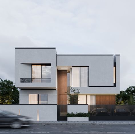 Minimal Facade, Villa Facade Design, White Villa, Villa Architecture, Modern Bungalow Exterior, Modern Apartment Design, House Outer Design, Modern Villa Design, Luxury Penthouse