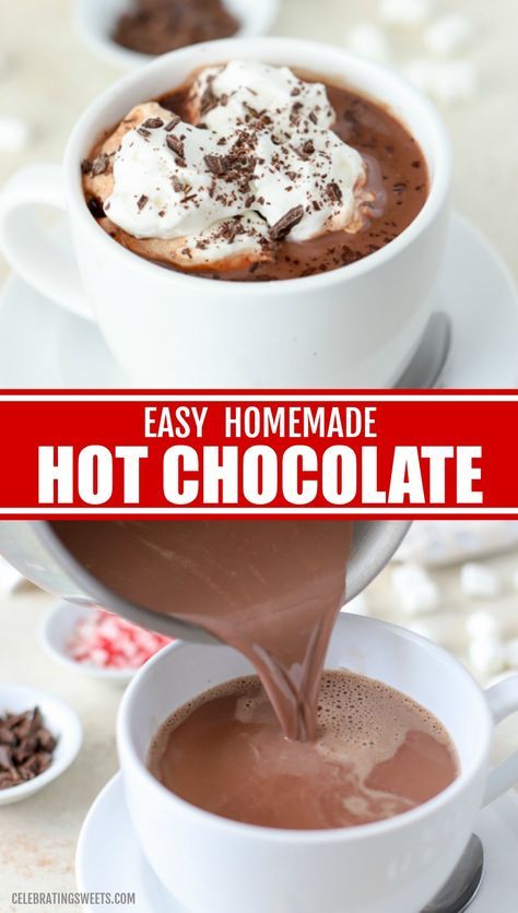 Hot Chocolate Using Chocolate Chips, Homemade Fall Decorations Easy, Easy Hot Chocolate Recipe For One, Chocolate Chip Hot Chocolate, Easy Homemade Hot Chocolate Recipe, Quick Hot Chocolate Recipe, How To Make Good Hot Chocolate, How To Make A Hot Chocolate, How To Make Hot Cocoa With Cocoa Powder