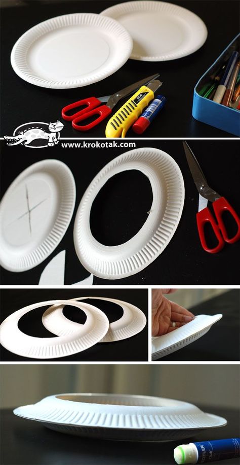 Cool DIY frisbee from paper plates Diy Frisbee, Paper Plate Art, Spring Crafts For Kids, Paper Plate Crafts, Plate Crafts, Paper Crafts For Kids, Childrens Crafts, Fun Crafts For Kids, Halloween Paper