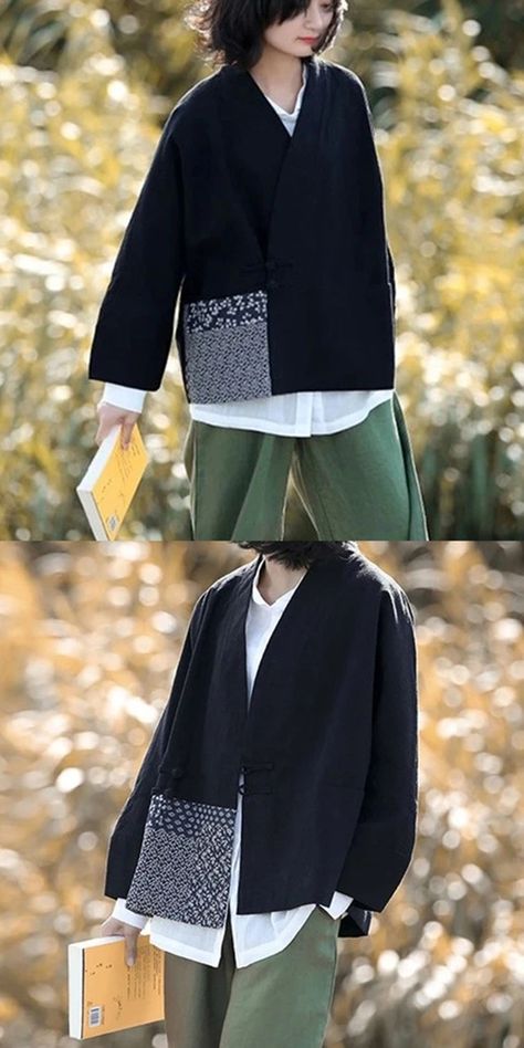 Japanese Jackets Women, Japanese Clothing Style Women, Japanese Clothing Style, Japanese Fashion Women, Japanese Jacket, Japanese Clothing, Viking Clothing, Women Jackets, Kurta Designs Women