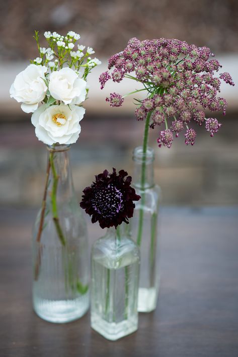 Glasshaus Wedding, Single Flower In Vase, Single Flower Centerpiece, Restaurant Flowers, Budget Flowers, Bud Vase Centerpiece, Centerpiece Inspiration, Simple Centerpiece, Bud Vases Flowers