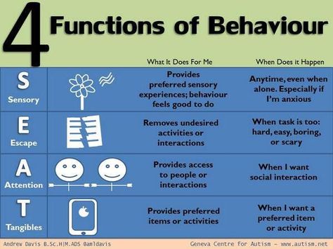 The 4 Functions of Behavior: Just Take a SEAT! Great resource for identifying why behaviors occur in your classroom! Mood Thermometer, Radical Behaviorism, Paraprofessional Tips, Student Safety Plan, Rbt Resources, Functions Of Behavior, Behavior Tips, Behavior Plans, Behaviour Strategies