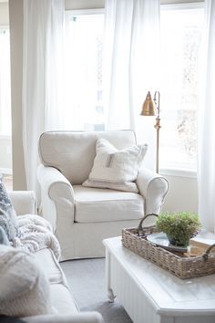 Reapolstering Chairs, White Slipcovers, Custom Slipcovers, Farmhouse Living Room Decor Ideas, White Living Room, Farmhouse Decor Living Room, Furniture Slipcovers, Family Room Design, Let's Talk About