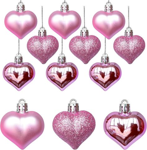 Amazon.com: Tindobewan 12Pcs Heart Ornaments Multi Finish Heart Baubles Hanging Ornaments for Valentine’s Day Decor Mother's Day Christmas Tree Wedding Anniversary Party Decoration(Purple) : Home & Kitchen Branches Decoration, Religious Valentines, Christmas Tree Wedding, Wedding Anniversary Party Decorations, Tree Branch Decor, Pink Christmas Ornaments, Anniversary Party Decorations, Romantic Heart, Valentine Anniversary