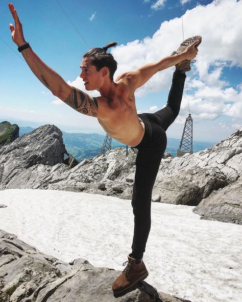 Mario Adrion Mario Adrion, Men’s Fitness, How To Start Yoga, Men’s Health, Swiss Alps, A Year Ago, Getting Started, Male Models, Namaste