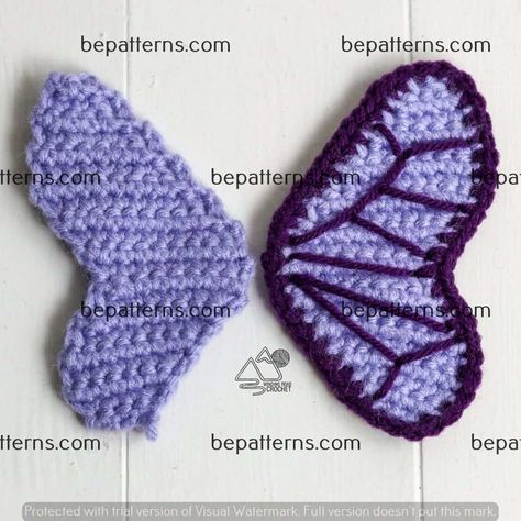 Whimsical Wings: Easy Crochet Butterfly Tutorial Crochet Fairy Wings Free Pattern, Crochet Wings Free Pattern, Crochet Butterfly Wings, Crochet Fairy Wings, Moth Crochet Pattern, Easy Crochet Butterfly, Crocheted Butterflies, Wing Crochet, Crochet Wings