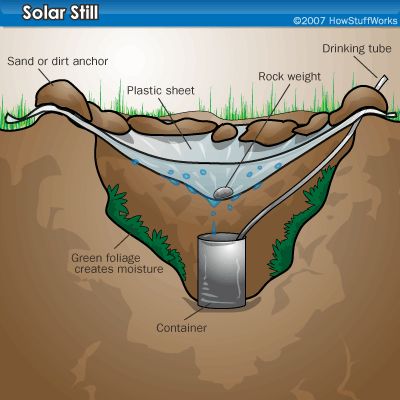 you need h20 to out run the zombies Miejski Survival, Solar Still, Survival Life Hacks, Apocalypse Survival, Survival Techniques, Zombie Survival, Homestead Survival, Survival Life, Bug Out Bag