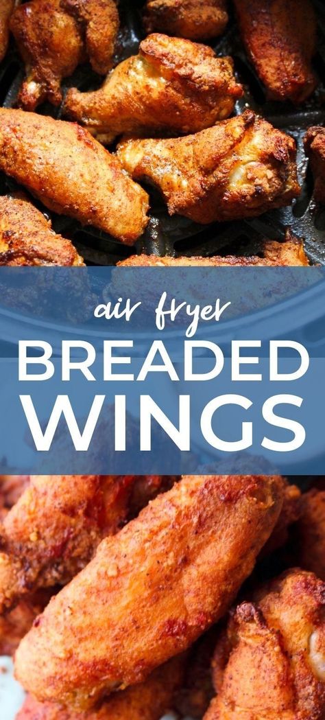 Best Ever Air Fryer Chicken Wings, Air Fry Breaded Chicken Wings, Wingette Recipes Air Fryer, Air Fryer Breaded Wings, Air Fryer Chicken Wings With Flour, Breaded Airfry Chicken, Crispy Air Fryer Chicken Wings Corn Starch, Bang Bang Chicken Wings Air Fryer, Bone In Chicken Wings Air Fryer