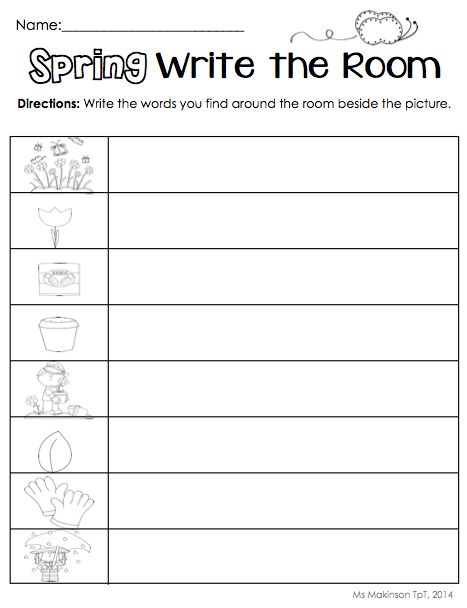 FREE Spring Themed - Write the Room Spring Write The Room, Kindergarten Centres, Spring Kindergarten Activities, Spring Template, Spring Kindergarten, Kindergarten Freebies, Spring Writing, Spring Classroom, Spring School