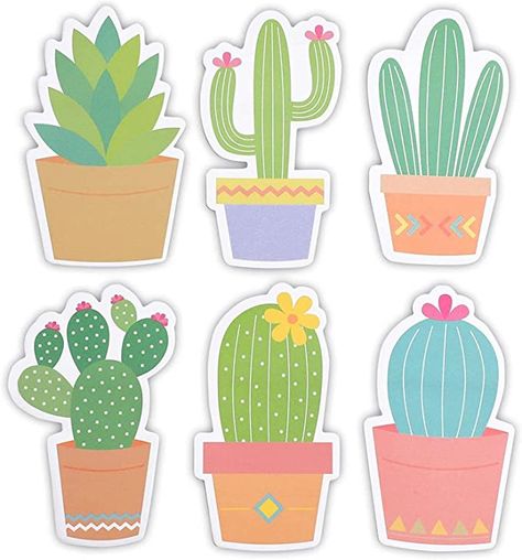 Fun Desk Accessories, Sticky Notes Cute, Cool Desk Accessories, Notes Cute, Fun Desk, Cactus Stickers, Stick Notes, Succulents Decor, Cactus Design