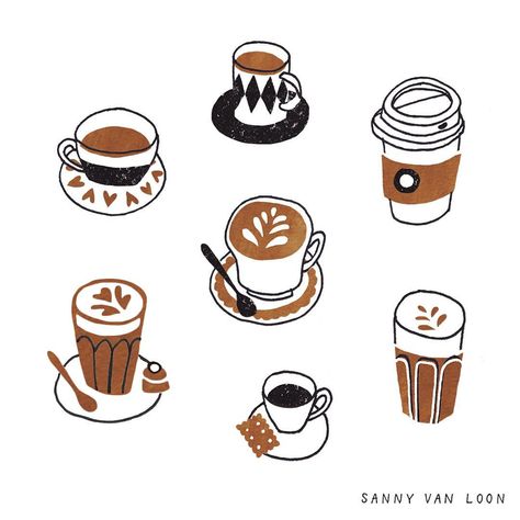 hand drawn coffee art Doodles Sketches, Sketch Instagram, Arte Doodle, Drawing Doodles, Coffee Drawing, Doodle Illustration, Doodle Sketch, Food Drawing, Latte Art