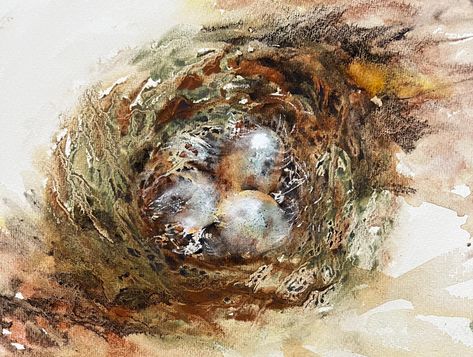 Home Made Granulation Fluid Formula – Jean Haines Bird Nest Painting, Jean Haines, Beginning Watercolor, So Busy, Happy Paintings, Online Tutorials, Nerve, Art School, Home Made