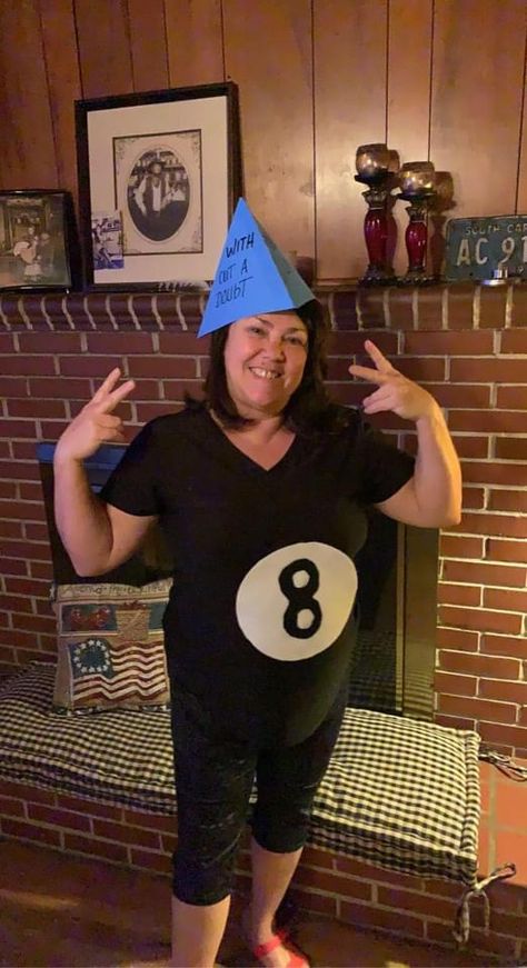 8 Ball Halloween Costume, Magic Eight Ball Costume, Magic 8 Ball Costume, 8 Ball Costume, Ball Costume, Teacher Costumes, Halloween Coustumes, Magic 8 Ball, Holiday Deco