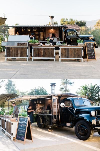 Check out this AMAZING food truck! Not all wedding venues let you use your own catering but when it's a wood fired pizza catering truck like this, exceptions can be made! || Give us some love here + on instagram @eventsbytiffanyj ! Wedding Food Truck Catering, Pizza Wedding, Pizzeria Design, Pizza Catering, Coffee Food Truck, Pizza Food Truck, Food Truck Wedding, Pizza Truck, Food Truck Catering