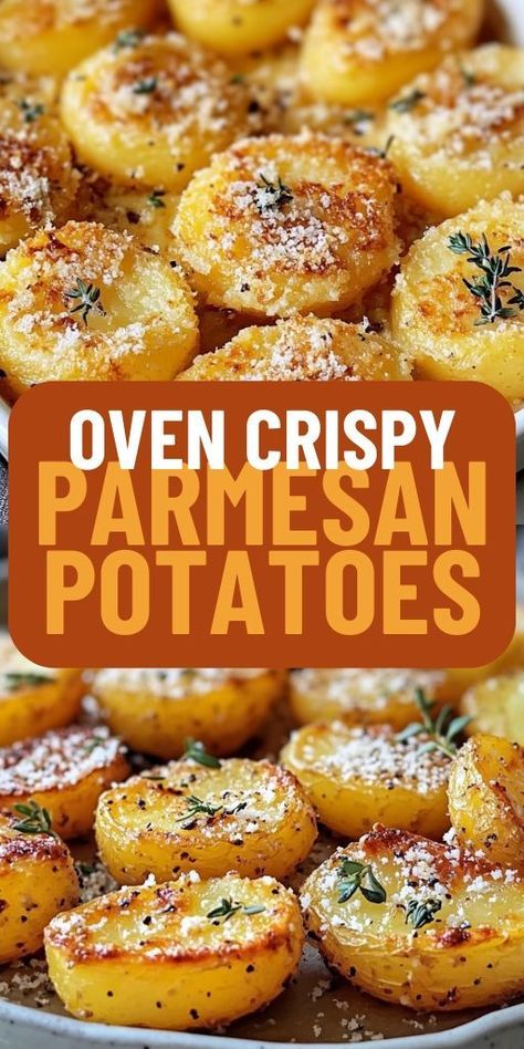 🍲🧀 Transform simple potatoes into the perfect side dish with Oven Crispy Parmesan Potatoes. Infused with garlic, butter, and loads of parmesan, each bite is flavorful and crispy, ideal for any meal. Try this easy recipe for a guaranteed family favorite that’s perfect with any main dish. Swipe up for this effortless and delicious potato recipe 🍽️ #CrispyParmesanPotatoes #EasySideDishes #OvenBakedRecipes #PotatoLovers #FamilyDinner #GarlicParmesanPotatoes 🥔🧄 Quick Potato Recipes, Thanksgiving Potatoes, Potato Side Dishes Easy, Parmesan Crusted Potatoes, Crispy Parmesan Potatoes, Thanksgiving Appetizers Easy, Gluten Free Potatoes, Thanksgiving Dinner Recipes, Parmesan Potatoes