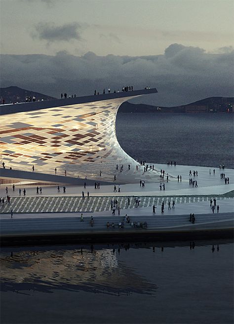 New Busan Opera House (S. Korea) - Snøhetta Korean City, Steel Architecture, Building Inspiration, House Gallery, S Korea, Santiago Calatrava, Frank Gehry, Interesting Buildings, Amazing Buildings