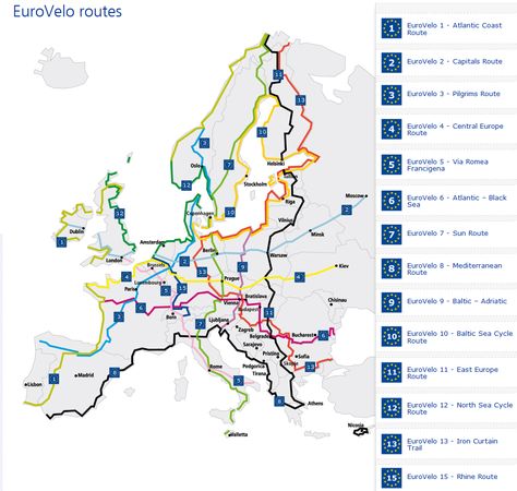 EuroVelo is a network of 14 long distance cycle routes connecting and uniting the whole European continent. A little inspiration for perhaps some bike travel / touring some day? Cycling Europe, Long Distance Cycling, Bike Travel, Bicycle Travel, Cycling Adventures, Bike Route, Walking Holiday, Cycling Trips, Cycling Tour