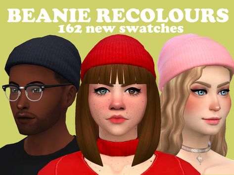 sims 4 cc // custom content accessories // taffeite's Base game beanie recolours Cc Hats, Sims 4 Mm Cc, Free Sims, Cc Beanie, Sims 4 Characters, Sims 4 Mm, Sims Four, Sims 4 Cc Packs, Sims 4 Cas