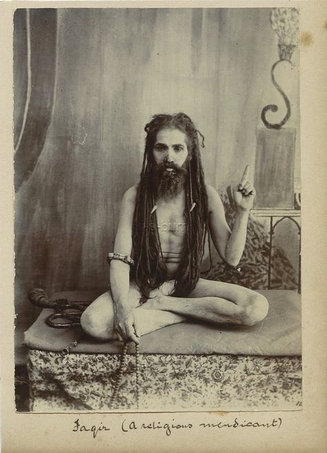 Vintage Photograph of an Indian Sadhu (Religious Ascetic) - c1900's Aghori Shiva, India Poster, Vintage India, Lord Vishnu Wallpapers, Shiva Art, Yoga Art, Ancient India, Vintage Portraits, Hindu Art