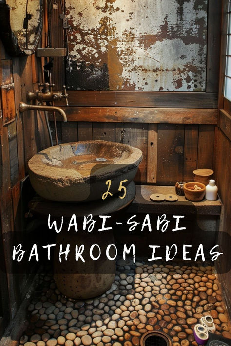 Looking to create a tranquil retreat? Discover 25 Wabi-Sabi bathroom ideas that celebrate imperfection and natural beauty. From organic textures to serene colors, find your inspiration. Click to explore! 🛁🌿 #BathroomDesign #WabiSabi #InteriorDesign #HomeInspo #TranquilSpaces Organic Natural Bathroom, Wabi Sabi Cottage, Nature Inspired Bathroom Ideas, Small Earthy Bathroom, Unfitted Bathroom, Wabi Sabi Toilet, Japanese Ceramics Wabi Sabi, Wabi Sabi Bathroom Inspiration, Wabi Sabi Diy