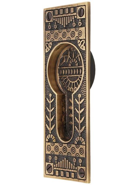 Windsor Pattern Pocket Door Pull without Keyhole In Antique-By-Hand Finish | House of Antique Hardware Bathroom Pocket Door Ideas, Pocket Door Latch, Pocket Doors Bathroom, Pocket Door Handles, Boulder House, House Finishes, Pocket Door Pulls, Pocket Door Lock, Whimsical Aesthetic