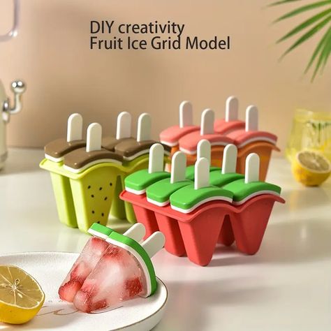 Creative Ice Cubes, Hemgjord Glass, Jelly Maker, Ice Pop Maker, Frozen Juice, Ice Popsicle, Ice Pop Molds, Fruit Ice Cream, Watermelon Designs