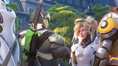 Gency Overwatch Fanart, Gency Overwatch, Mercy Genji, Genji And Mercy, Genji X Mercy, Mercy X Genji, Genji Mercy, Genji Shimada, Big Barda