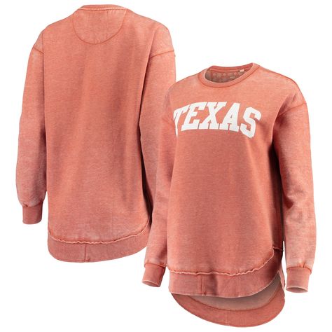 Cheer on your Texas Longhorns in comfort and style with this Vintage Wash pullover sweatshirt from Pressbox. It features a team wordmark on the chest and has a rounded droptail hem and fleece lining for added warmth. Designed in a washed fabric, this Texas Longhorns sweatshirt shows where a timeless look meets a comfortable fit. Gameday Couture, Orange Texas, Quarter Zip Jacket, Texas Longhorns, Sweatshirts Online, Pajamas Women, Long Sleeve Pullover, Vintage Look, Burnt Orange