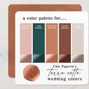 Green And Gold Color Palette, Terra Cotta Wedding, Wedding Theme Color Schemes, Gold Color Palette, Gold Color Palettes, Wedding Theme Colors, Small Canvas Art, Color Analysis, Small Canvas