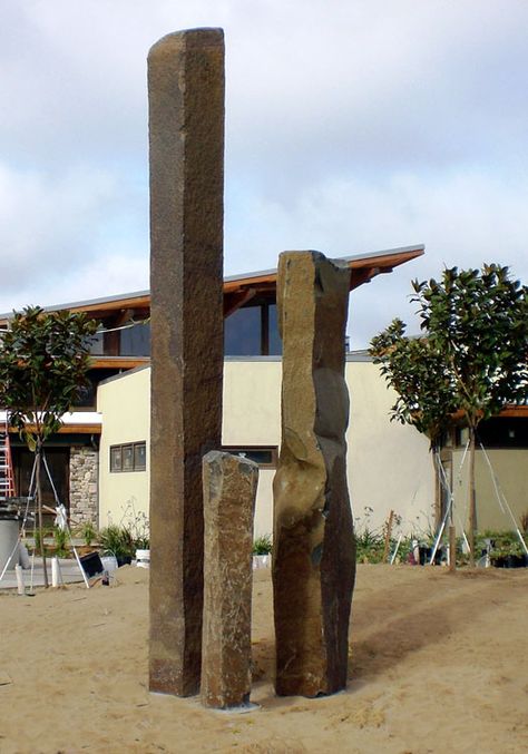 Stone Pillars Columns, Basalt Columns, Stone Pillars, Stone Columns, Outdoor Fountain, Social Space, Taos, Close Image, Garden Stones