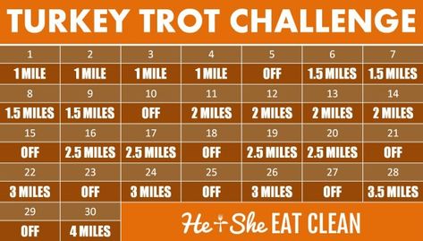 Beginners 30-Day Turkey Trot Challenge - You can run, you can walk, you can hike, or you can do a combo - just get it done! #fitness #workout #fall #turkeytrot #cardio #challenge #heandsheeatclean Just Get It Done, Month Workout Challenge, Cardio Challenge, Turkey Trot, Banana Breakfast, Positive Body Image, Popular Workouts, Get It Done, Just Run