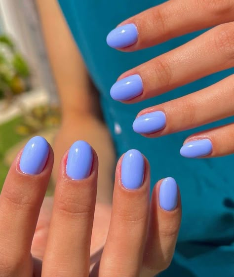 Short Almond Nails Pastel Colors, Summer Pastel Nails Short, Short Round Nails Summer, Nail Ideas Solid Colors, Different Color Nails On Each Hand, Gel Manicure Short, Teen Nails, Plain Nails, Cute Simple Nails