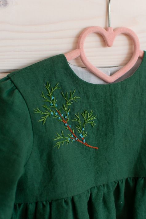 Juniper Embroidery, Juniper Branch, Hoops Embroidery, Embroidery Quotes, Quotes Embroidery, Embroidery Abstract, Embroidery Geometric, Lettering Embroidery, Baby Dress Embroidery