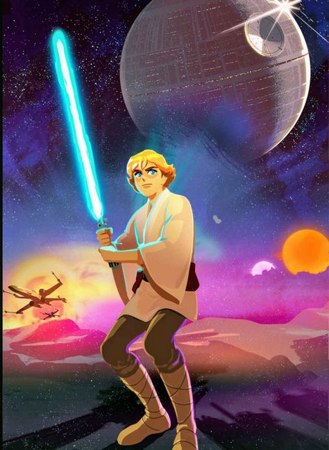 Cool looking artwork from the new Star Wars animated series Galaxy of Adventures. They're really short clips but nonetheless they're pretty cool #starwars #galaxyofadventures #lukeskywalker #jedi Star Wars Galaxy Of Heroes, Luke Skywalker Galaxy Of Adventures, Luke Skywalker Wallpaper, Star Wars Galaxy Of Adventures, Galaxy Of Adventures, Star Wars Classroom, Spiderman 2, Arte Nerd, Wolf Character