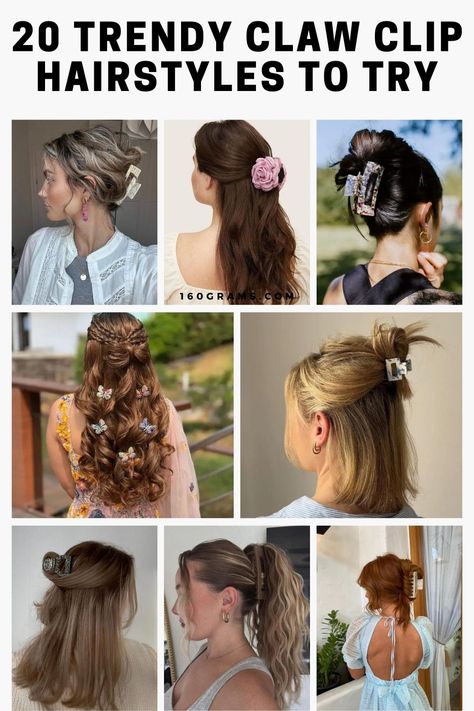 Save this pin for 20 effortlessly chic claw clip hairstyles perfect for any occasion! Elevate your style with these trendy looks that are easy to achieve. Discover how to rock these elegant styles with confidence. #ClawClipHairstyles #HairInspo #FashionBlog Updo Hair Extensions, Hair Accessories Updo, Space Buns Hair, High Updo, Bun Hair Piece, Half Ponytail, Twist Bun, Sleek Updo, Clip Hairstyles