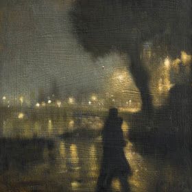 Por amor al arte: Anne Magill Anne Magill, In The Rain, The Rain, At Night, A Man, Umbrella, Oil Painting