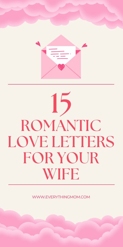 Looking for the perfect way to express your love? These 15 romantic love letters for your wife are filled with heartfelt ideas that will touch her heart. Whether it’s for a special occasion or just a sweet surprise, these love letter ideas will help you express your deepest emotions. Discover the perfect words to make her smile and show how much she means to you. Explore the list now and start writing! Love Letter To My Wife, Letter To Wife, Love Letter Ideas, Write A Love Letter, Husband To Wife, Romantic Love Letters, Letter For Him, Writing A Love Letter, Letter Ideas